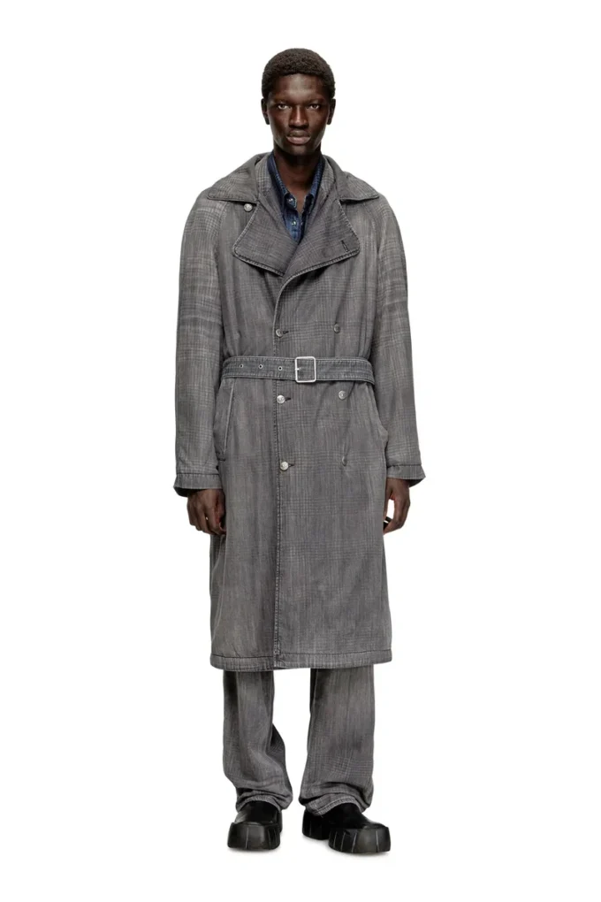 d-matthew-s Trenchcoat i mönstrat denim d-matthew-s Trenchcoat i mönstrat denim