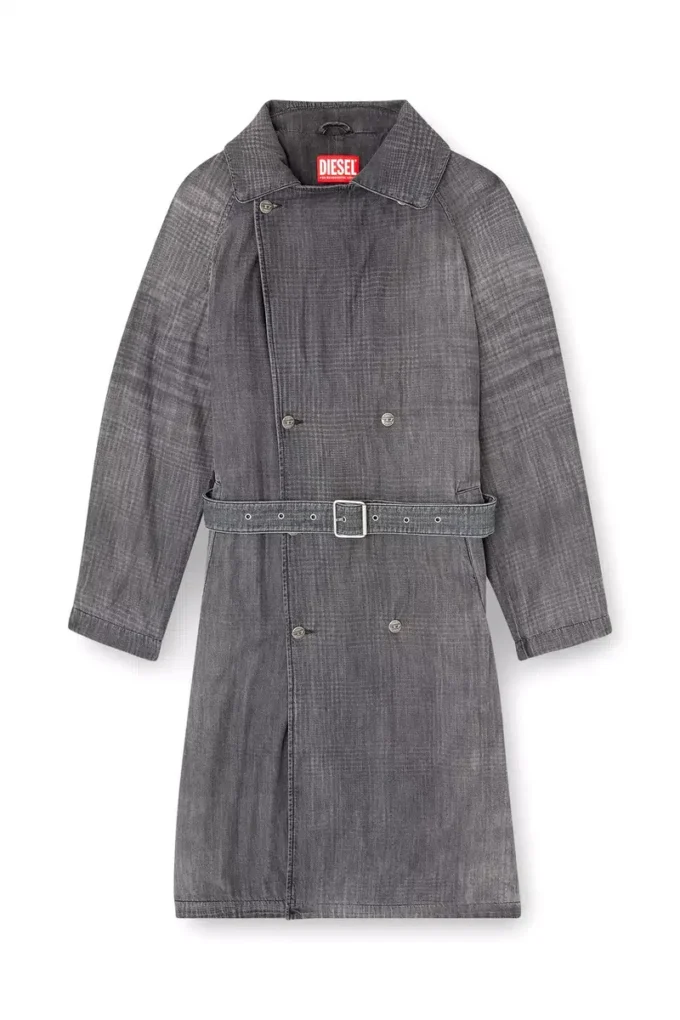 d-matthew-s Trenchcoat i mönstrat denim d-matthew-s Trenchcoat i mönstrat denim