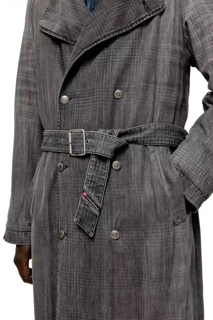 d-matthew-s Trenchcoat i mönstrat denim d-matthew-s Trenchcoat i mönstrat denim