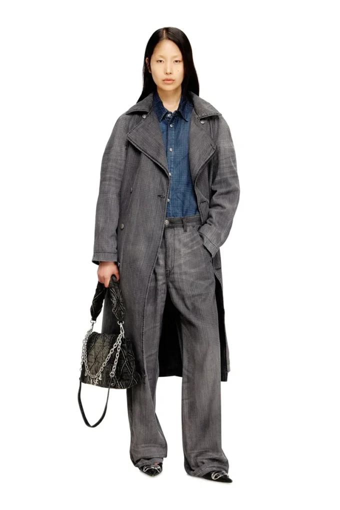 d-matthew-s Trenchcoat i mönstrat denim d-matthew-s Trenchcoat i mönstrat denim