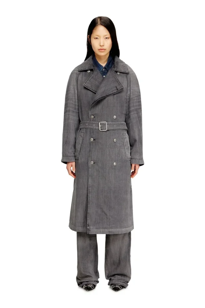 d-matthew-s Trenchcoat i mönstrat denim d-matthew-s Trenchcoat i mönstrat denim