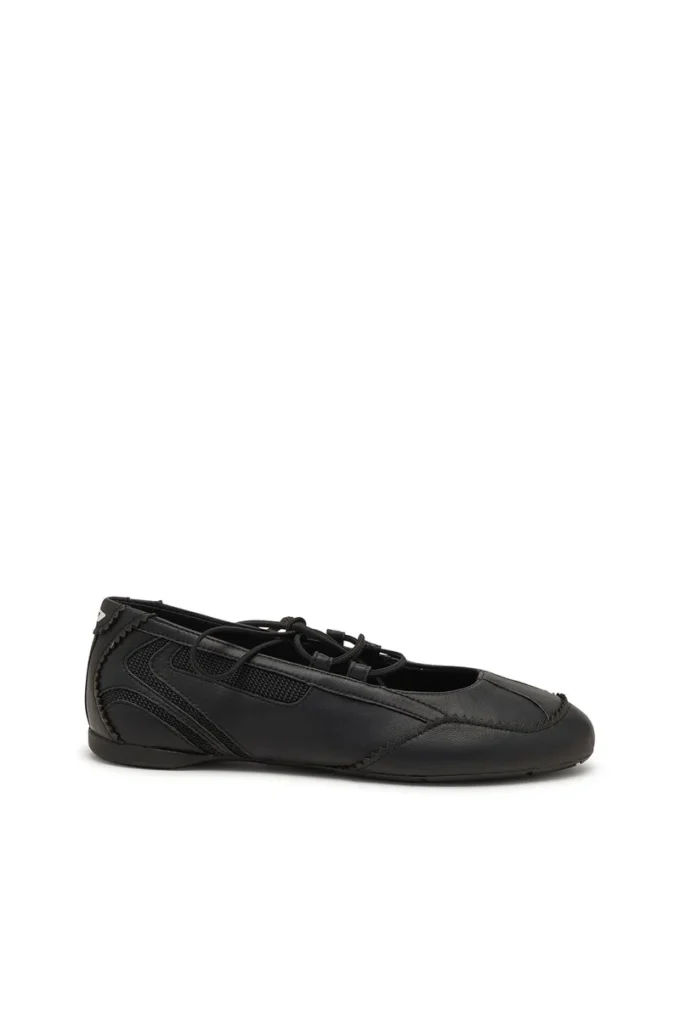 d-mile ballerina snörning w D-Mile-Snörningsballerinaskor i läder och mesh d-mile ballerina snörning w D-Mile-Snörningsballerinaskor i läder och mesh