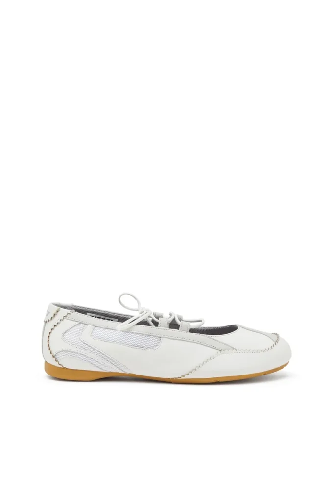 d-mile ballerina snörning w D-Mile-Snörningsballerinaskor i läder och mesh d-mile ballerina snörning w D-Mile-Snörningsballerinaskor i läder och mesh
