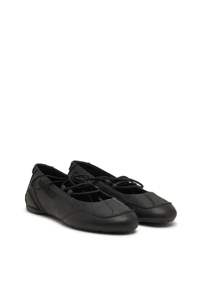 d-mile ballerina snörning w D-Mile-Snörningsballerinaskor i läder och mesh d-mile ballerina snörning w D-Mile-Snörningsballerinaskor i läder och mesh
