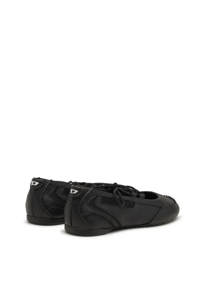 d-mile ballerina snörning w D-Mile-Snörningsballerinaskor i läder och mesh d-mile ballerina snörning w D-Mile-Snörningsballerinaskor i läder och mesh