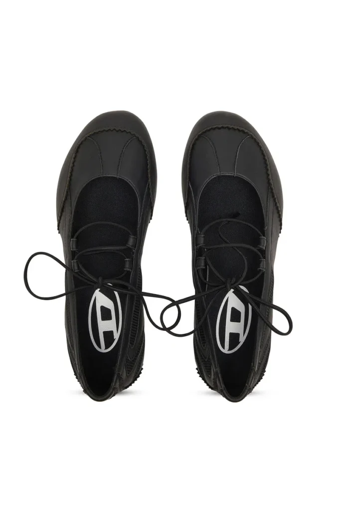 d-mile ballerina snörning w D-Mile-Snörningsballerinaskor i läder och mesh d-mile ballerina snörning w D-Mile-Snörningsballerinaskor i läder och mesh
