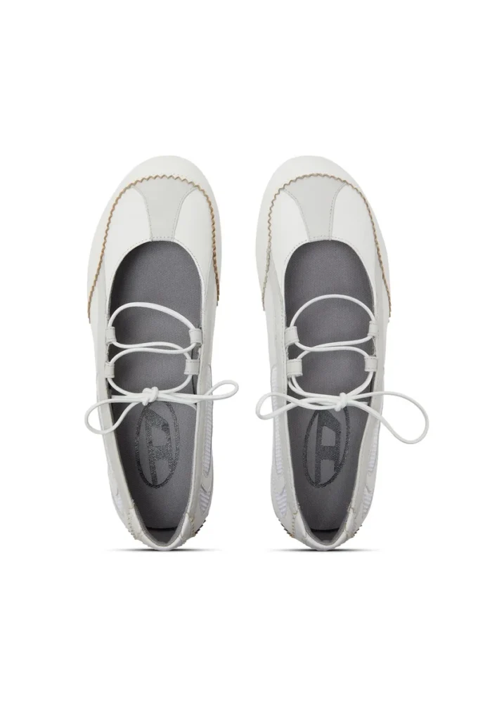d-mile ballerina snörning w D-Mile-Snörningsballerinaskor i läder och mesh d-mile ballerina snörning w D-Mile-Snörningsballerinaskor i läder och mesh