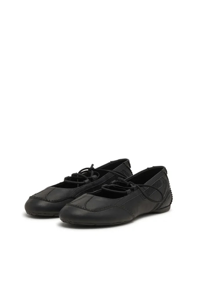 d-mile ballerina snörning w D-Mile-Snörningsballerinaskor i läder och mesh d-mile ballerina snörning w D-Mile-Snörningsballerinaskor i läder och mesh