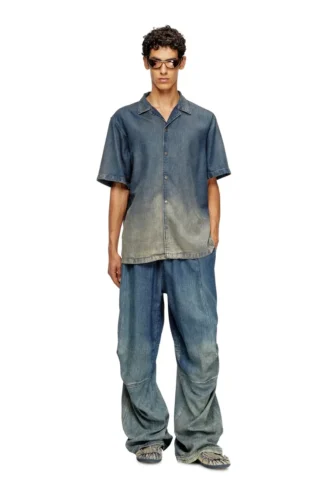 d-nabil-s3 Bowlingskjorta i gradientfluid denim