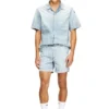 d-nabil-s4 Bowlingskjorta i marmorerad denim d-nabil-s4 Bowlingskjorta i marmorerad denim