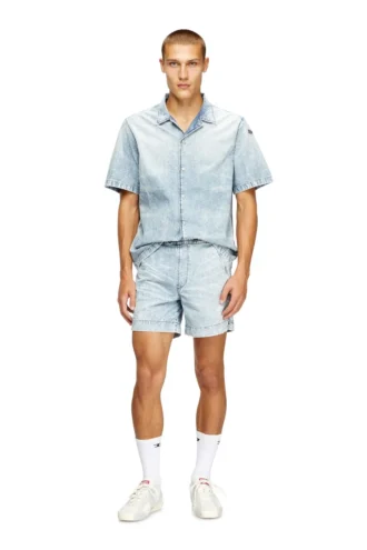 d-nabil-s4 Bowlingskjorta i marmorerad denim