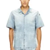 d-nabil-s4 Bowlingskjorta i marmorerad denim d-nabil-s4 Bowlingskjorta i marmorerad denim