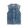 d-nata-fse Ärmlös denimtop med biker-detaljer d-nata-fse Ärmlös denimtop med biker-detaljer