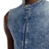 d-nata-fse Ärmlös denimtop med biker-detaljer d-nata-fse Ärmlös denimtop med biker-detaljer