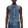 d-nata-fse Ärmlös denimtop med biker-detaljer d-nata-fse Ärmlös denimtop med biker-detaljer