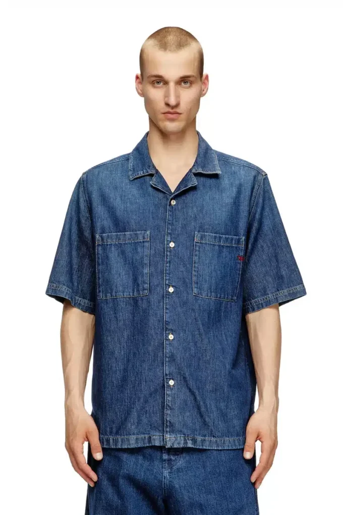 d-paroshort Bowling skjorta i denim d-paroshort Bowling skjorta i denim