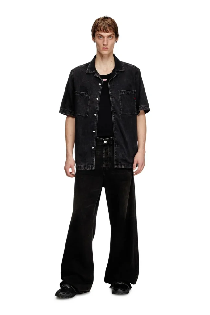 d-paroshort Bowlingskjorta i Tencel-denim d-paroshort Bowlingskjorta i Tencel-denim