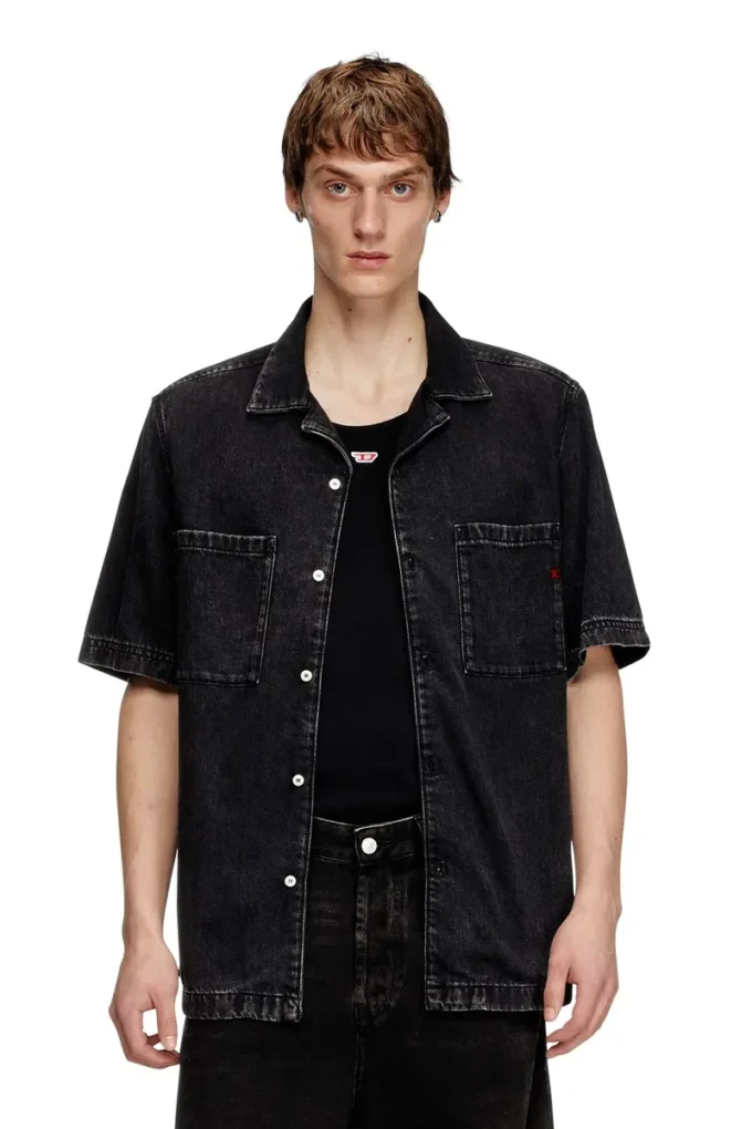 d-paroshort Bowlingskjorta i Tencel-denim d-paroshort Bowlingskjorta i Tencel-denim