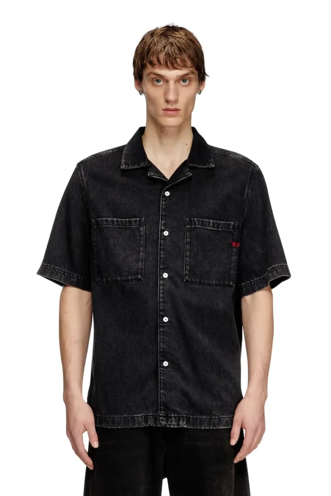 d-paroshort Bowlingskjorta i Tencel-denim d-paroshort Bowlingskjorta i Tencel-denim