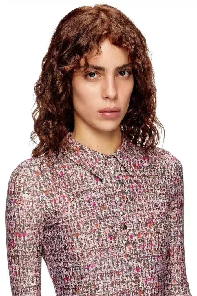 d-polyna Lycra-klänning med bouclé-tryck d-polyna Lycra-klänning med bouclé-tryck