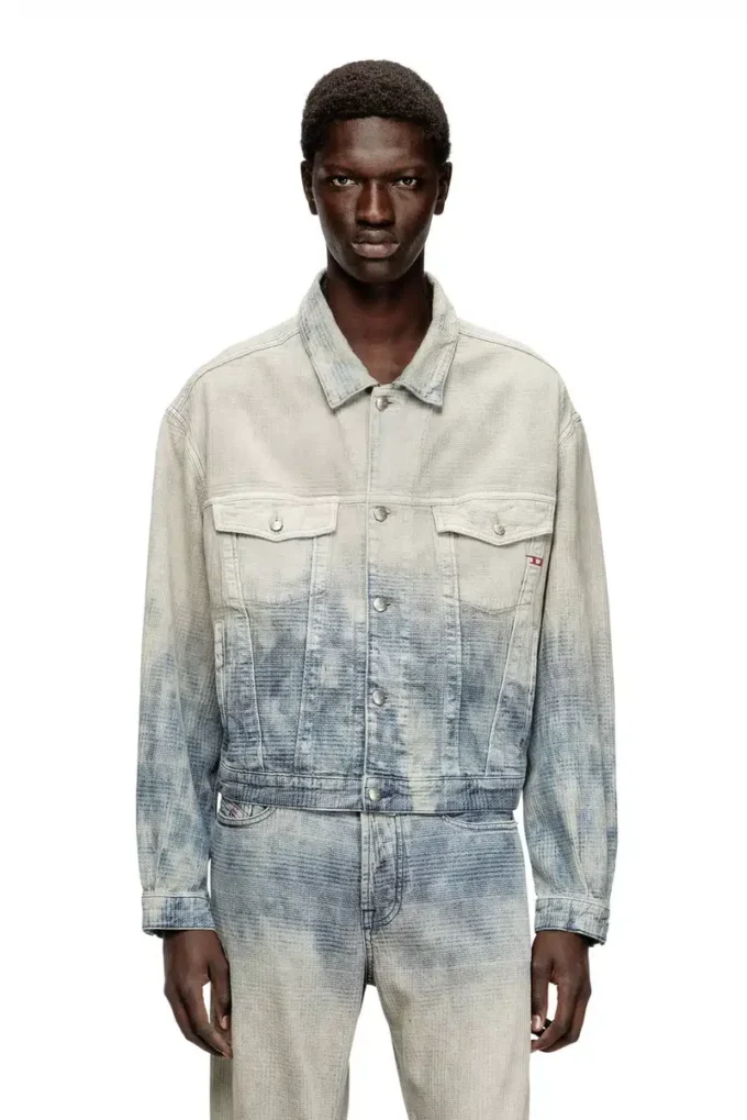 d-ranger Truckerjacka i Prince of Wales-jacquarddenim d-ranger Truckerjacka i Prince of Wales-jacquarddenim