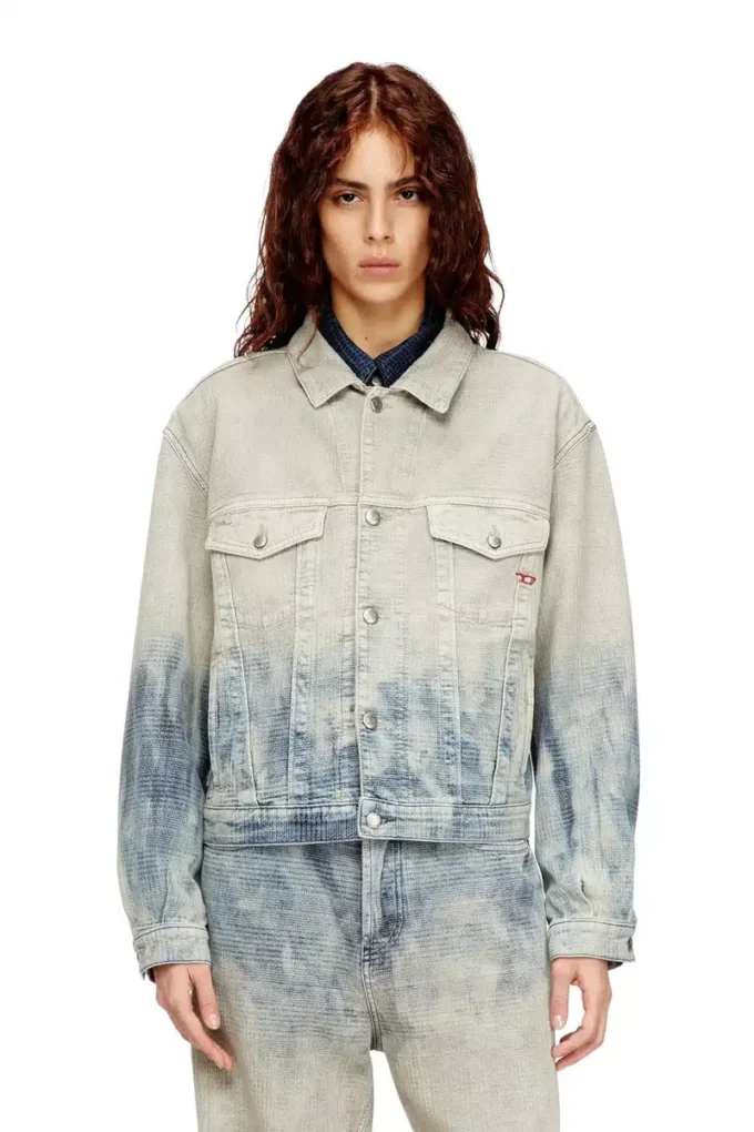 d-ranger Truckerjacka i Prince of Wales-jacquarddenim d-ranger Truckerjacka i Prince of Wales-jacquarddenim