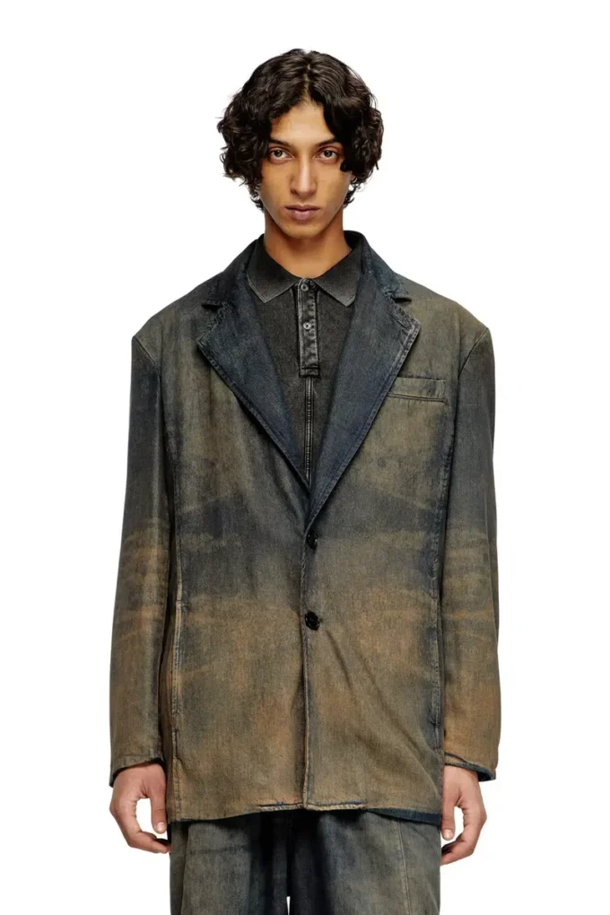 d-reg-s Blazer i flytande nyanserad denim d-reg-s Blazer i flytande nyanserad denim