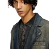 d-reg-s Blazer i flytande nyanserad denim d-reg-s Blazer i flytande nyanserad denim