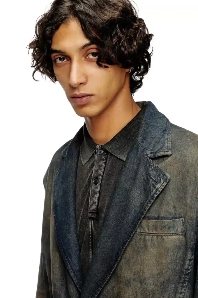 d-reg-s Blazer i flytande nyanserad denim d-reg-s Blazer i flytande nyanserad denim