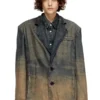 d-reg-s Blazer i flytande nyanserad denim d-reg-s Blazer i flytande nyanserad denim