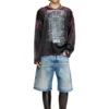 d-rixford-s Jeansshorts med textutskrift