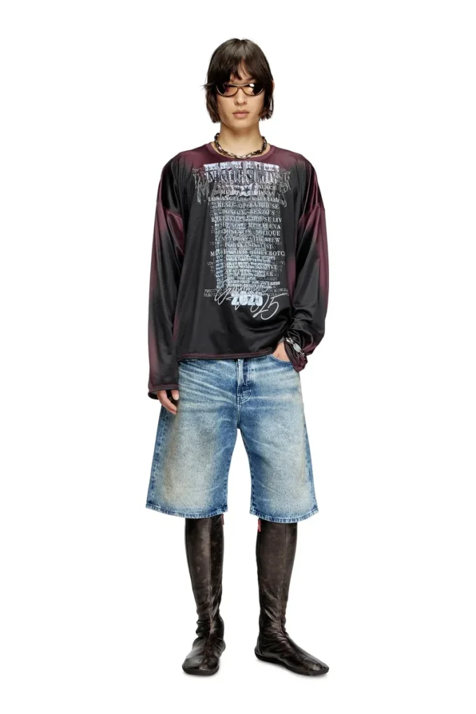 d-rixford-s Jeansshorts med textutskrift