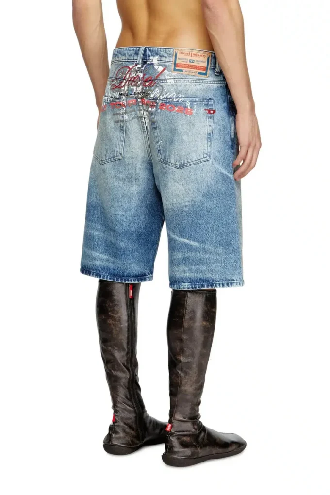 d-rixford-s Jeansshorts med textutskrift