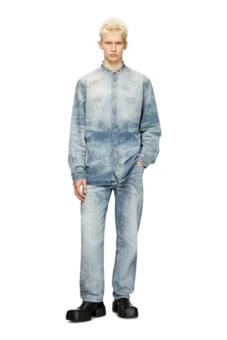 d-simp-fsh Skjorta i slitna honeycomb-denim