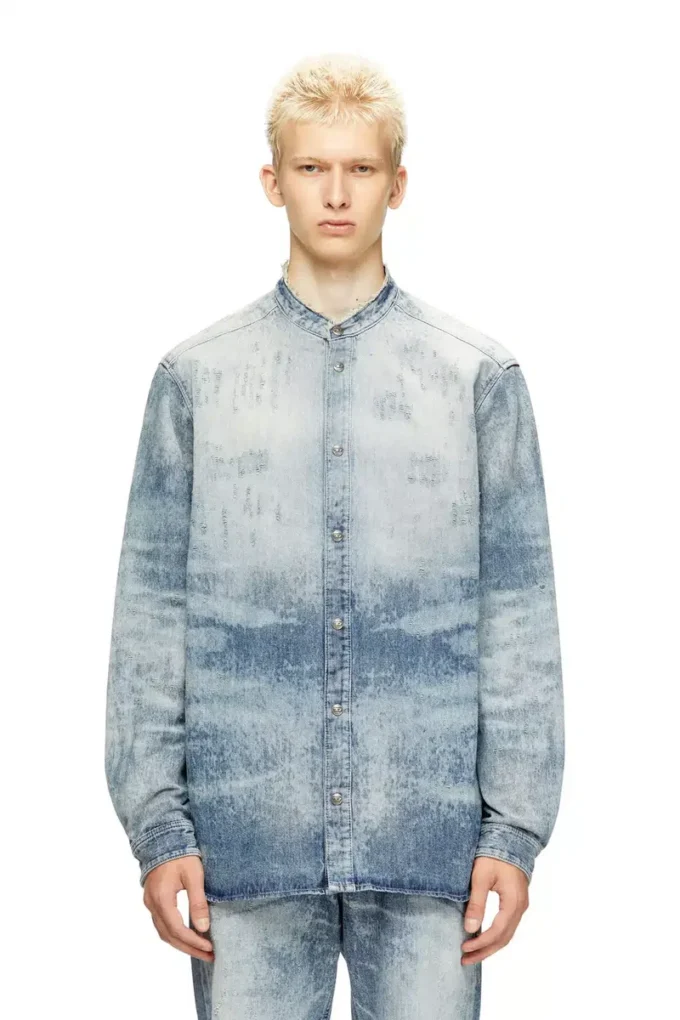 d-simp-fsh Skjorta i slitna honeycomb-denim d-simp-fsh Skjorta i slitna honeycomb-denim