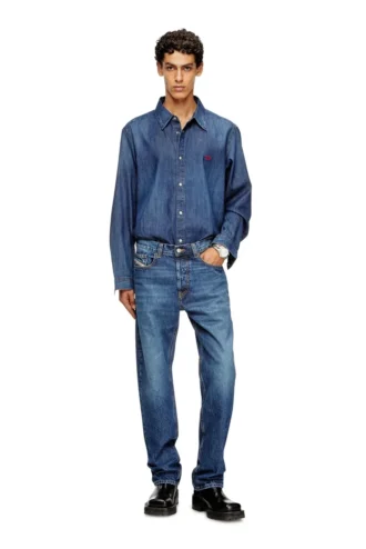 d-simply Denimskjorta med broderad logotyp