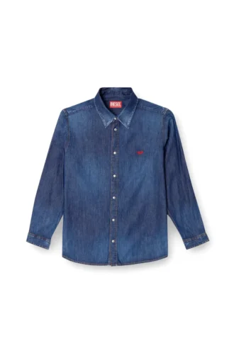 d-simply Denimskjorta med broderad logotyp