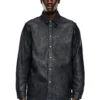 d-simply-fse Denimskjorta med craquelé-beläggning d-simply-fse Denimskjorta med craquelé-beläggning