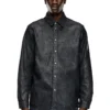 d-simply-fse Denimskjorta med craquelé-beläggning d-simply-fse Denimskjorta med craquelé-beläggning