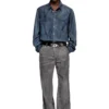 d-simply-s13 Skjorta i flytande Prince of Wales-denim