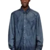 d-simply-s13 Skjorta i flytande Prince of Wales-denim