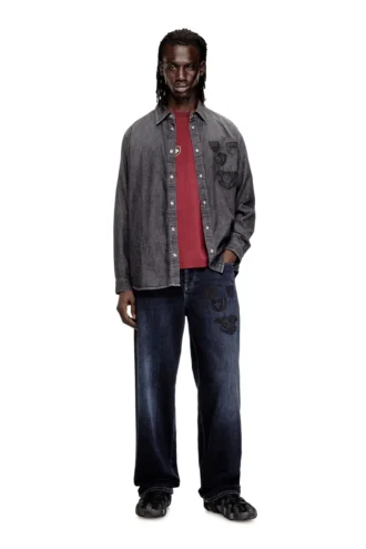 d-simply-s15 Jeansskjorta med broderat emblem