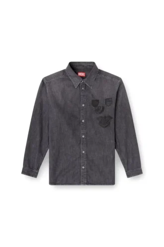 d-simply-s15 Jeansskjorta med broderat emblem