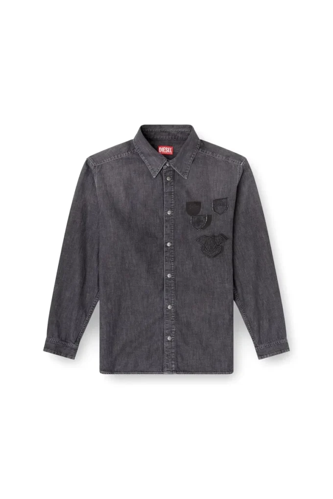 d-simply-s15 Jeansskjorta med broderat emblem