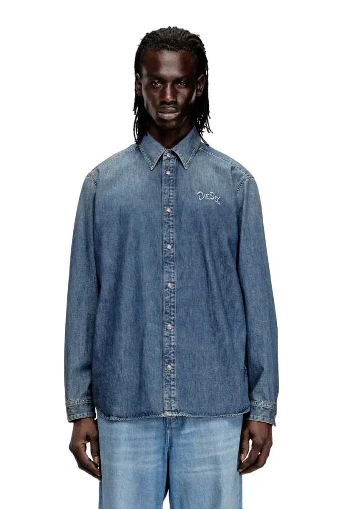 d-simply-s15 Jeansskjorta med broderi på ryggen
