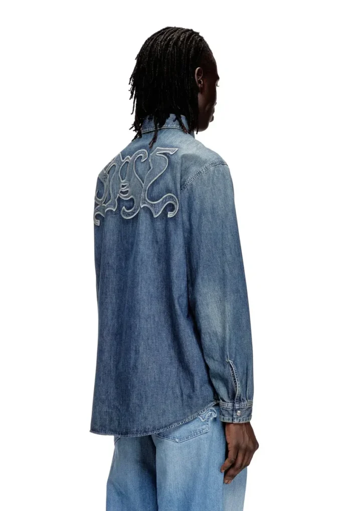 d-simply-s15 Jeansskjorta med broderi på ryggen