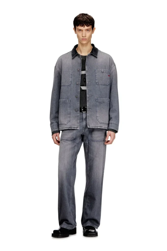 d-stack-u-l Denimjacka i utility-stil med kontrasterande krage d-stack-u-l Denimjacka i utility-stil med kontrasterande krage
