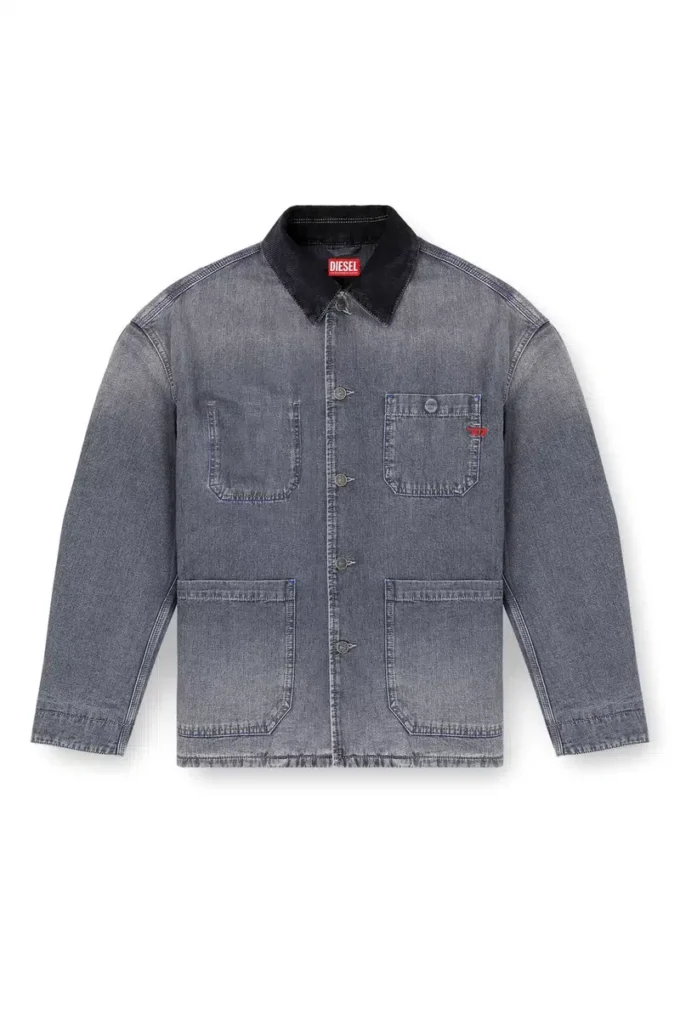 d-stack-u-l Denimjacka i utility-stil med kontrasterande krage d-stack-u-l Denimjacka i utility-stil med kontrasterande krage
