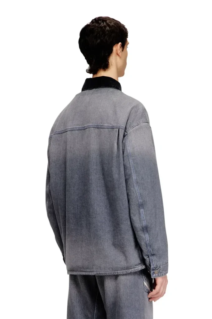d-stack-u-l Denimjacka i utility-stil med kontrasterande krage d-stack-u-l Denimjacka i utility-stil med kontrasterande krage