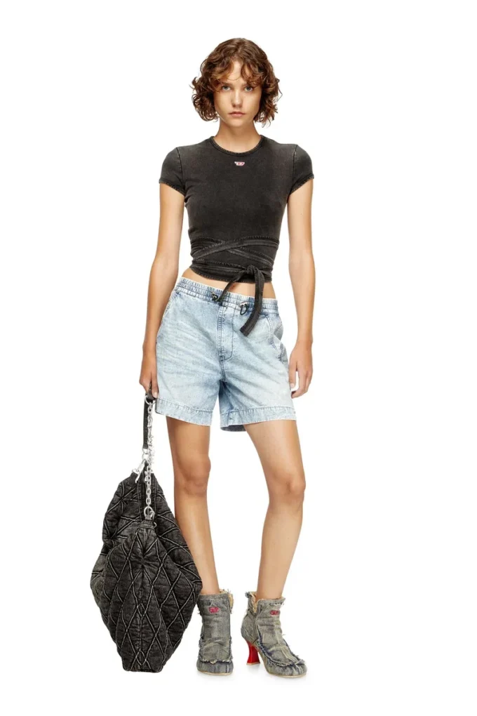 d-tenni-s Shorts i marmorerad denim d-tenni-s Shorts i marmorerad denim